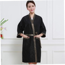 FRCOLOR Non-Stick Hair Cutting Smock for Salons Lightweight Breathable Barber Robe Tie Stylish Floral Design Comfortable Gown for Hairdressers Machine Washable Salon Supplies