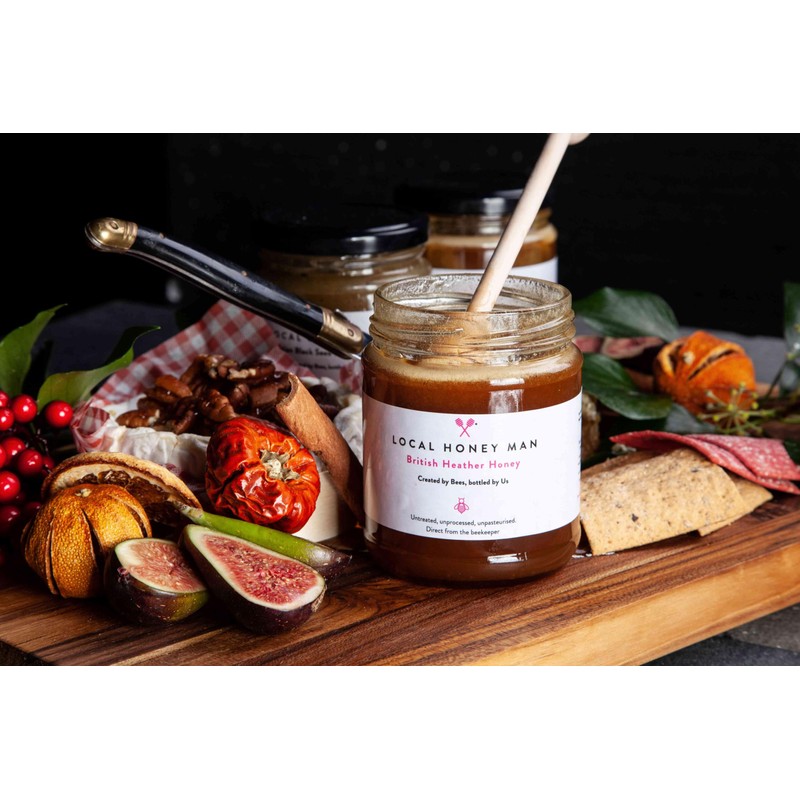 Local Honey Man British Heather Honey, 340g, Untreated, Unprocessed, Unpasteurised