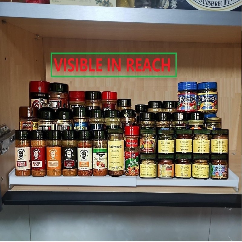Jojocross Spice Rack Organizer for Cabinet, 3 Tier Expandable Spices