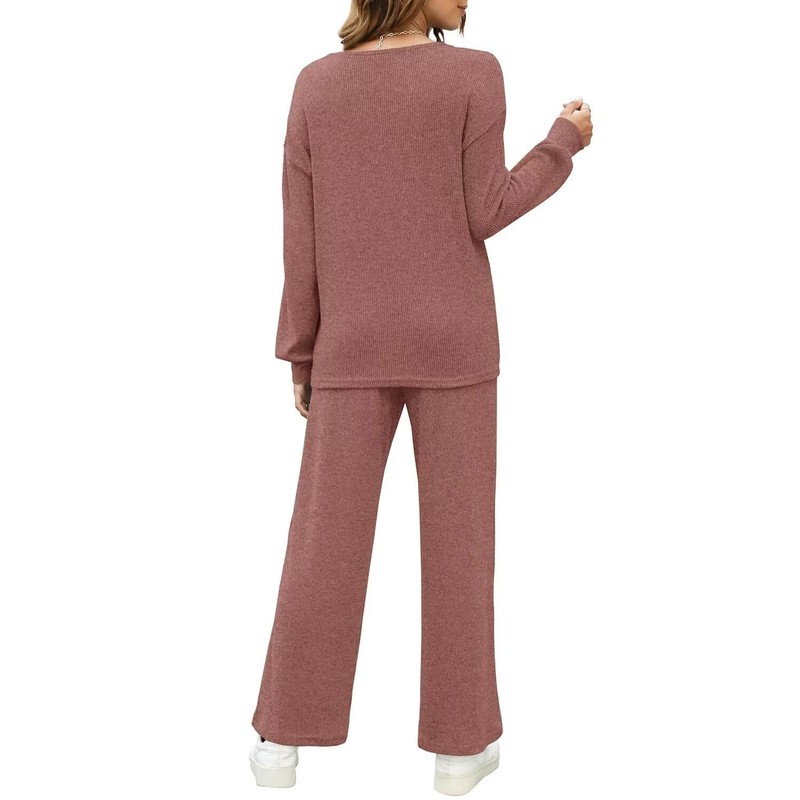 WIHOLL Sweatsuit for Women Long Breathable Loose Fit Round Neck