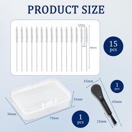 15 Pcs Hörgeräte Reinigungsset,Hörmuschel Ohrmuschel Entlüftungsreiniger, Nylonborsten zum Reinigen von Hörgeräten,Kopfhörern, mit 1 Reinigungsbürsten mit Einzelloch, Wird mit Aufbewahrungsbox