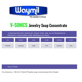 V-Sonics Professional Jewelry Soap for Ultrasonic Cleaning & Tumbling Polishing - Removes Contaminants, Restores Brilliance, Prevents Stains, Pre-Plating Cleaner