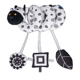 Baby Plush Animal Stroller Toys Black and White Spiral Activity Hanging Toys Crib Stroller Toys Milch Cow