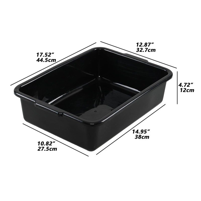 Leendines 12-pack 13 L Restaurant Dish Tub Basin, Plastic Bus