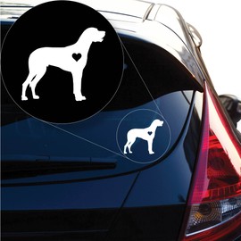Yoonek Graphics Love Great Dane Dog Decal Sticker for Car Window, Laptop and More. 1294White4