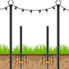 2 Pack 10 FT String Light Poles,Metal with Fork Lights