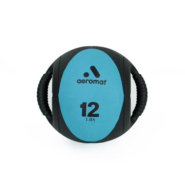 Aeromat Dual Grip Power Medicine Ball, 9cm/12-Pound, Black/Teal