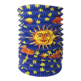 Idena 90124 – Lantern Sun & Moon, Pack of 5, 16 x 24 cm, Lantern, Paper Lantern, Train Lantern, St. Martin