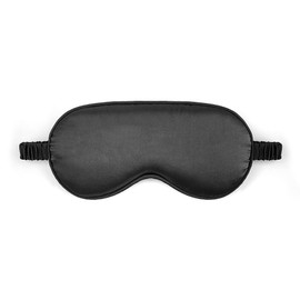 Sleep Mask Silk Eye Mask for Sleeping, Blackout Anti-Allergy Silk Eye Mask with Elastic Strap for Night,Travel,Nap,Meditation (Black)