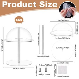 PH PandaHall Hat Display Stands 7.8 inch Wig Display Rack Hat Holder Stand Clear Domed Baseball Cap Rack Stand Helmet Organizer Cowboy Wig Head Counter Stands for Closet Vendors Salons