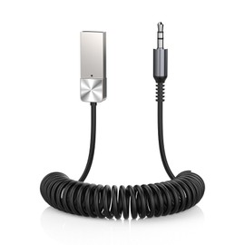 GLOBELEC Aux to Bluetooth 5.3 Adapter,USB-3.5mm Aux Audio Adapter Receiver with Built-in Mic for Hands-Free Calls,Plug and Play Bluetooth Receiver,Compatible with Car Speaker and Home Audio