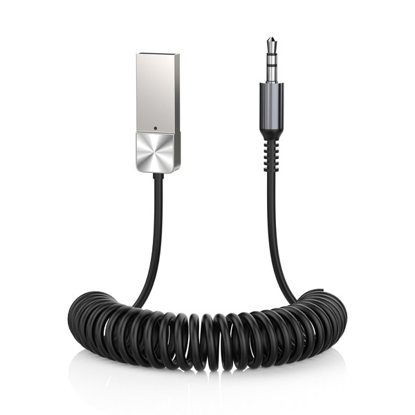 GLOBELEC Aux to Bluetooth 5.3 Adapter,USB-3.5mm Aux Audio Adapter Receiver