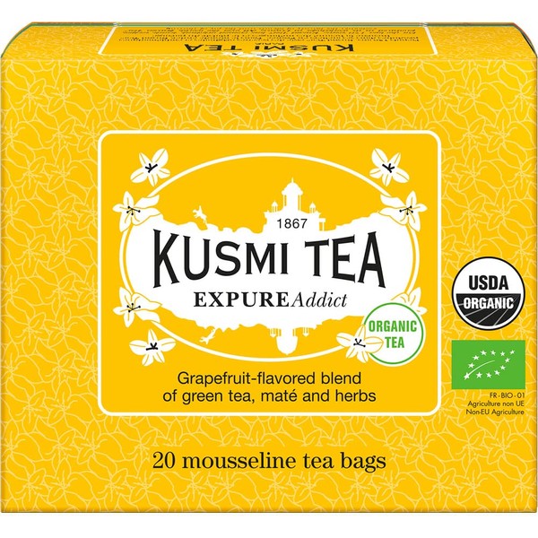 KUSMI TEA Kussmith Tea Expire Addict 20 Tea Bags (No Individual Packaging) Organic, JAS Certified, Rooibos, Mate Tea, Green Tea