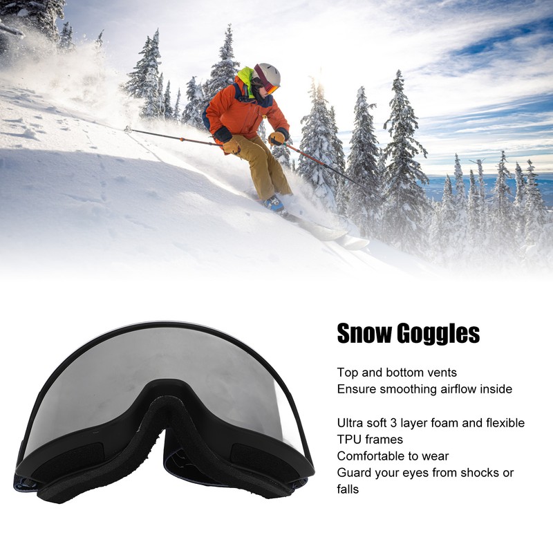 Antifog Ski Goggles Double Layer Lenses UV Protection Windproof Snow