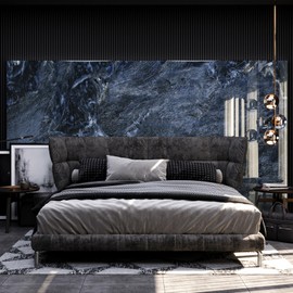 Dark Blue Marble Wallpaper Marble Contact Paper Granite Counter Top Peel and Stick 31.5"x158" Waterproof Glossy Removable Thick Modern Wall Paper Countertop Wallpaper Marble Vinyl Wrap for Cabinets