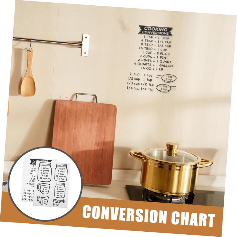 OHPHCALL Measuring 2pcs Kitchen Conversion Chart Cooking Baking Tools Ingredient