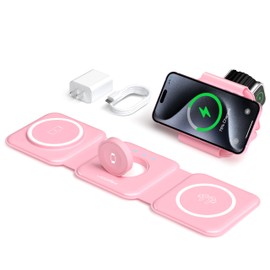 UCOMX 3 in 1 Charging Station for Multple Devices,Foldable 3 in 1 Wireless Charger for Travel,Nano Wireless Charging Station for iPhone16 15 14 13 12 Pro Max/Watch 10 9 8 7 6 5 4 3 Ultra/AirPod Pro