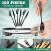 Nuenen 100 Pieces Stainless Steel forks and knives Dinner Flatware