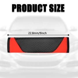 tobenbone 2PCS Car Seat Belt Cover, Carbon Fiber Soft Shoulder Strap Covers Harness Pads, Breathable Leather Safety Seatbelt Pads Helps Protect Your Neck and Shoulders (Red)