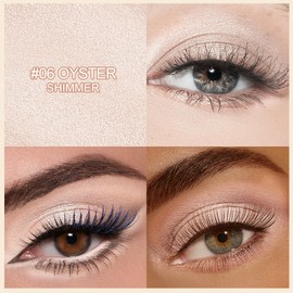 Erinde Pearl Glitter Eyeshadow Pen, Glitter Eyeshadow Stick Waterproof & Long-Lasting, Cream Shimmer Crayon Eyeliner, Metallic Shimmer Eye Makeup Pen #06 Oyster Shimmer