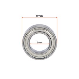 sourcing map Pack of 2 Deep Groove Ball Bearings Double Sealed MR95ZZ 5 mm x 9 mm x 3 mm Chrome Steel P6 (ABEC3)