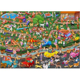 HUADADA Jigsaw Puzzles for Adults 1000 Pieces, Puzzles for Adults 1000 Piece, Challenging Game Toys, Impossible Puzzle, Family Decoration Puzzle - The Dog Party