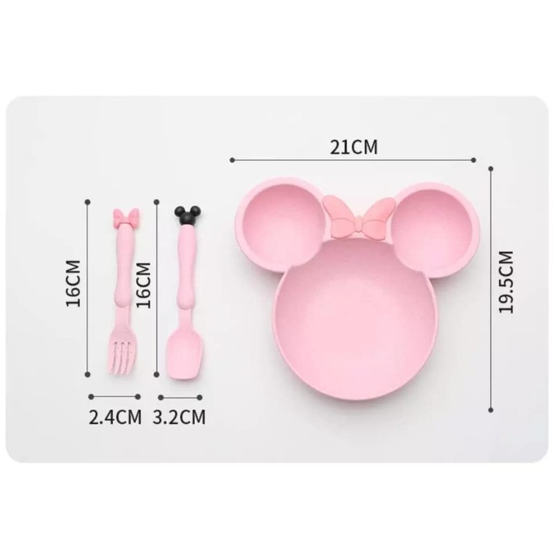 Minnie Kids Dinnerware Kids Dinnerware Set 3 Pieces Plastic Spoon