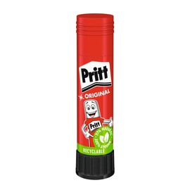 Pritt Colla stick di design, colla sicura e adatta ai bambini, per lavori di arte e artigianato, colla forte per la scuola, 3 x 11 g originale e 1 penna colorata Pritt da 10 g, 9H PBS4B
