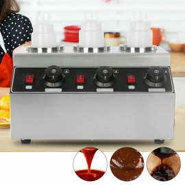 3 Holes Squeeze Bottle Warmer Electric Sauce Warmer Jam Heated Machine Stainless Steel Food Sauce Warmer 30℃-85℃