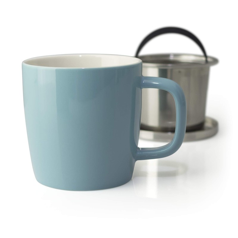 フォーライフ デュー ブリューイン マグカップ 325ml (茶こし・蓋付) グロス ターコイズ 609Trq