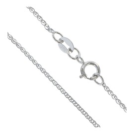 9ct White Gold 1mm Diamond Cut Single Link Wheat Spiga Chain Necklace 20 Inch Long