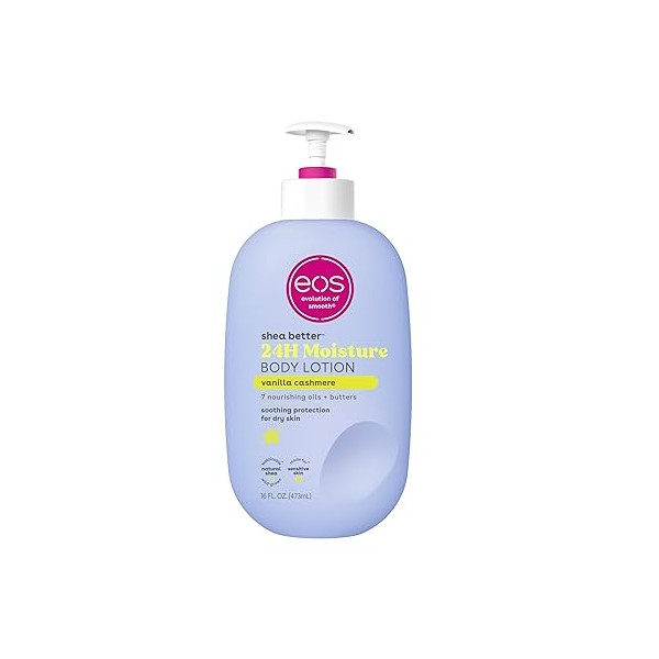 eos Shea Better Body Lotion- Vanilla Cashmere, 24-Hour Moisture Skin