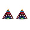Hand painted radius sun and sky coconut shell triangle stud