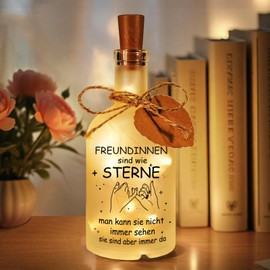 Hiipeefeel Geschenke für Freundin, LED Flaschenlicht, Geburtstagsgeschenk Freundschaftsgeschenke für Frauen, Beste Freundin Personalisierte Dankeschön Geschenke Geburtstag Weihnachten