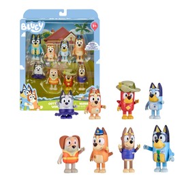 Bluey - Pack of 8 Adventure Figures, Poseable Figures, Friends Ready for Adventure, Dolls of the Kids Series, Expand Your Collection with This Pack - Famous (BLY73000)