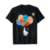 Funny Solar System Astronaut Holding Planet Balloons Pluto T-Shirt