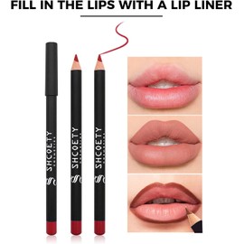 Juego de 12 delineador de labios, delineador labios de Larga Duración y Resistente al Agua, lip liner para Definir los Labios y Maquillaje Diario