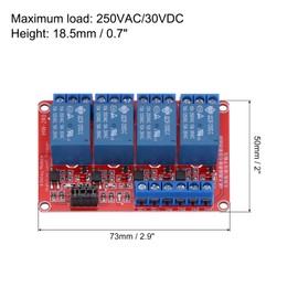 MECCANIXITY DC 5V 4 Channel Relay Module High or Low Level Trigger for Electronics Industrial Home Automation