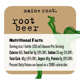 Maine Root Hand Crafted Root Beer Soda, 12 fl oz (12 Glass Bottles)