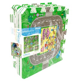 Livingreen Tapete con Carretera para niños Foamy Armable Infantil – 9 Piezas armables de tapete de 30 x 30 cm, tapete Educativo para Niños, Ideal para Juego en Suelo y Desarrollo Creativo