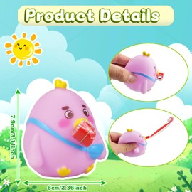 Attention Autism Bucket Toy Squishy Stress Toys Tongue Out Sensory Toys for Autism, Squeeze Fidget Toys Bunny Chick, Office Desk Toys Stress Relief for Toddlers Kids Easter Gifts for Toddler (A)