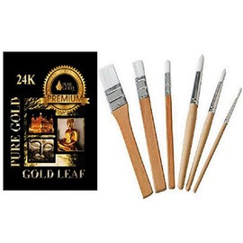 Gold & Silver Leaf Sheets Gilding 6 Brush Set Gilding, Art, Design
