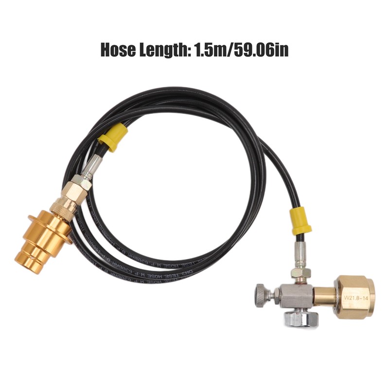 Soda Maker Adapter Hose Kit 1.5m Black Hose with Gold