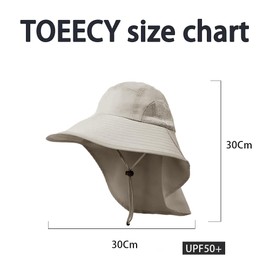 TOEECY Outdoor Sun Hat Men Women with Chin Strap Foldable Wide Brim Bucket Hat Summer Cap with Neck Protection UPF 50+ UV Protection for Hiking Safari Beach Hiking Hat Fishing Hat, beige
