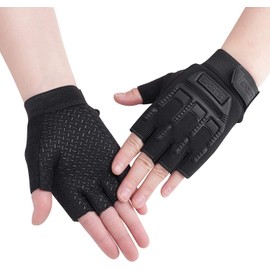 Kids Half Finger Cycling Gloves Mittens Breathable Non Slip Fingerless Bike Riding Gloves Shockproof Sports Training Gloves UV Protection Outdoor Skateboard Gloves for Boys Girls 6-10Y