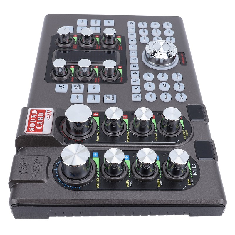Digital Sound Card Professional Treble Bass Adjustable One Click Noise