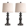 24.5" Table Lamp Set of 2, Rustic Farmhouse Bedside Lamps