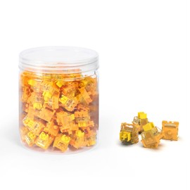 MAGIC-REFINER x Banana Yellow Switches for Mechanical Keyboard DIY, 38gf Linear Keyswitch 3 Pins, Pre Lubed with POM Stem Compatible for MX Mechanical Keyboard Switches Set (100PCS,Yellow)