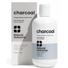 natural outcome Charcoal Face Wash | Daily Detoxifying Charcoal Cleanser for Acne | Deep Pore Cleanser Hydrates & Purifies Skin with Green Tea, Aloe Vera, & Ginkgo Biloba | For Men & Women | 8 oz