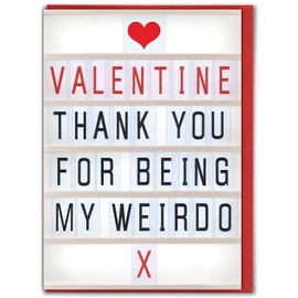 Brainbox Candy - Funny Valentines Cards - 'Thanks For Being My Weirdo' - Cheeky Witty Valentines Day Cards For Him Her Boy Girlfriend Husband Wife Partner